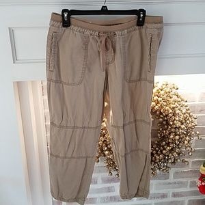 Drawstring khaki joggers